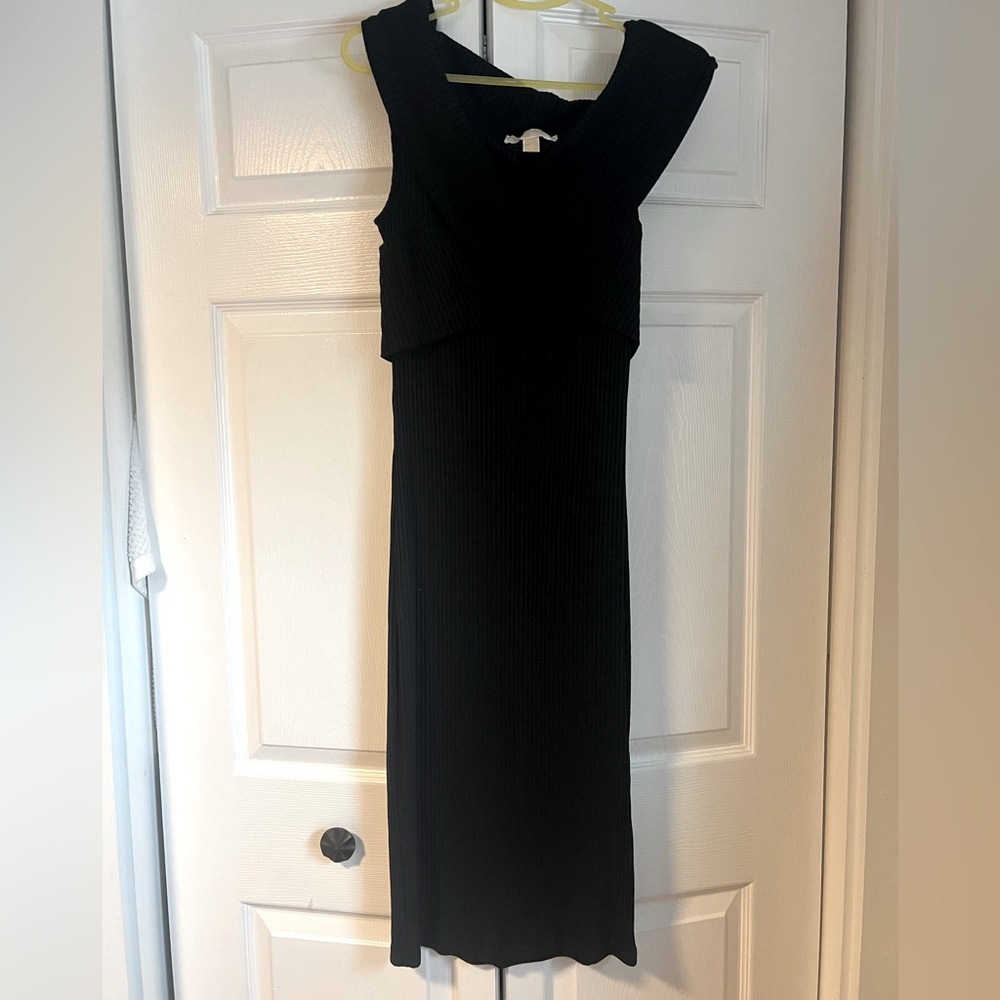 Women’s ribbed Michael Kors shawl collar dress